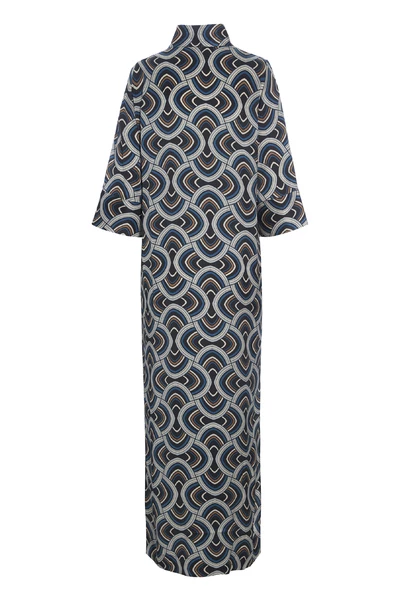 Dea Kudibal Maxi Jurken Helga Kimono Dress Blue 8 Dea Kudibal Maxi Jurken Helga Kimono Dress Blue - Afbeelding 6