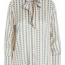 Dea Kudibal Blouses PAULINE SILK STRETCH SHIRT WITH REMOVABLE BOW Beige