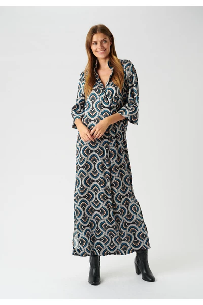 Dea Kudibal Maxi Jurken Helga Kimono Dress Blue 6 Dea Kudibal Maxi Jurken Helga Kimono Dress Blue - Afbeelding 4