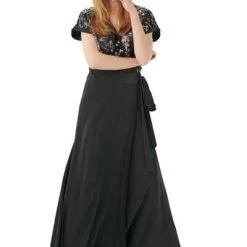 Dea Kudibal Maxi Jurken Abella NS Sequins Wrap Dress Black