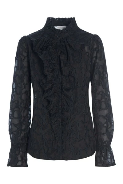 Blouses DEA KUDIBAL INGEBORG NS SHIRT WITH RUFFLE DETAILS - BLACK Black 6 Blouses DEA KUDIBAL INGEBORG NS SHIRT WITH RUFFLE DETAILS - BLACK Black - Afbeelding 4