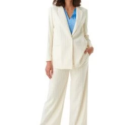 Dea Kudibal Blazers Tua Stripe Blazer White