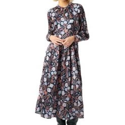 Dea Kudibal Casual Jurken Flower-Print Maxi Dress Blue
